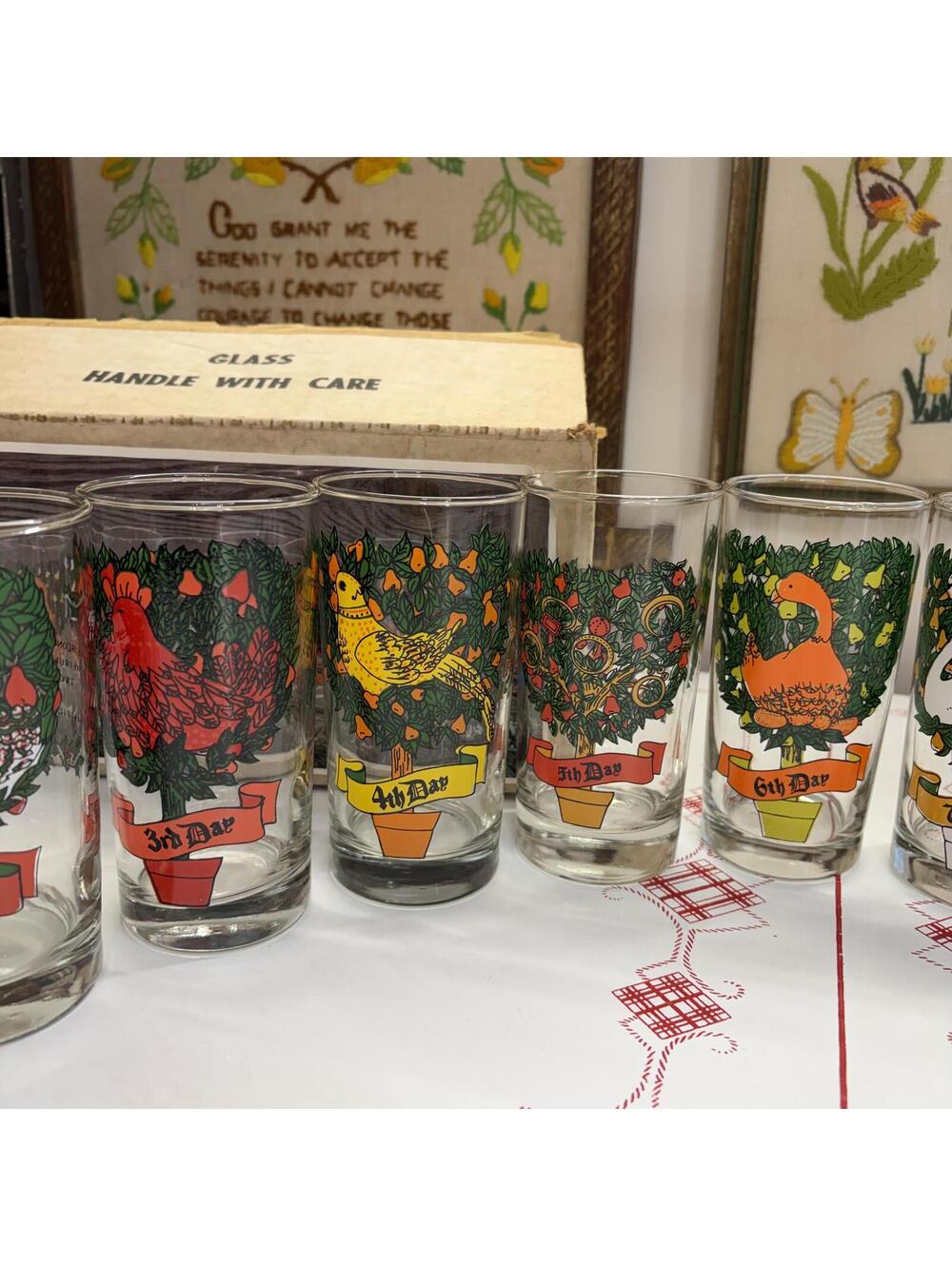 12 days of Christmas Indiana glass set vintage 60s - Picture 3 of 8